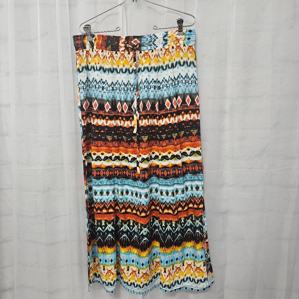 I.N. Studio Skirt Maxi Grunge Aztec Boho Casual Festival L - Picture 7 of 7
